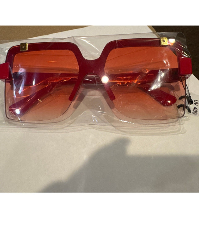 Women's RED Fashion Shield Sunglasses UV400 Protection NewRed