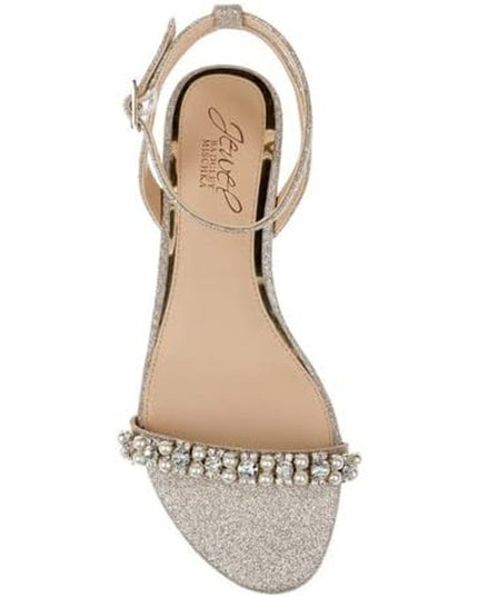 Badgley Mischka Daria Women's Silver Heeled flat Sandal 8.5M NWT