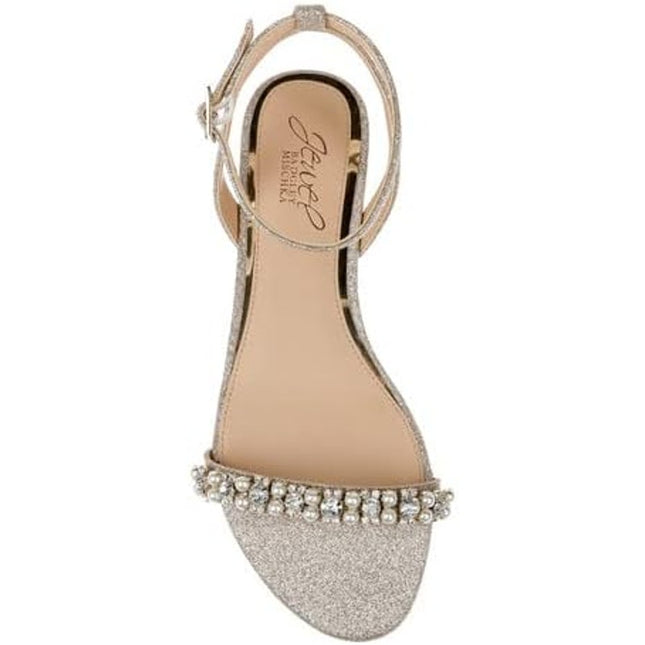 Badgley Mischka Daria Women's Silver Heeled flat Sandal 8.5M NWT