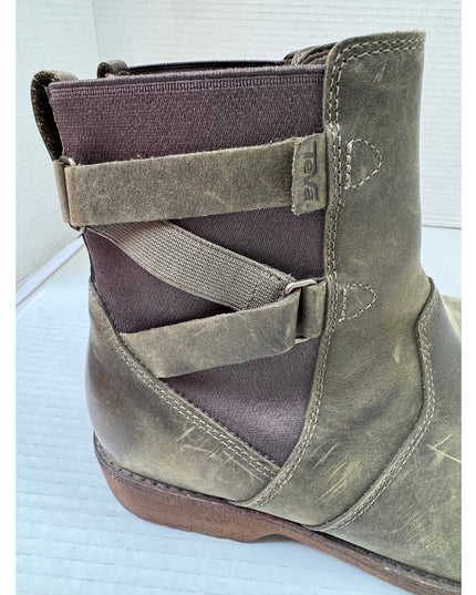 Teva Ellery Women’s Waterproof Boots Olive Green Size 8.5