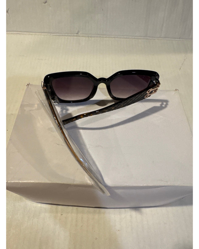 SUNGLASSES HIGH FASHION Tortoiseshell TEXTURED LINKED TEMPLES UV 400 Protection