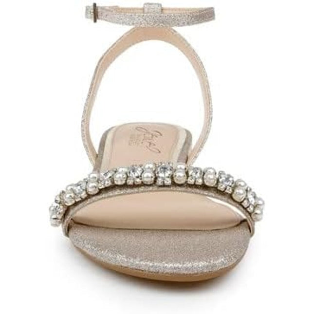 Badgley Mischka Daria Women's Silver Heeled flat Sandal 8.5M NWT