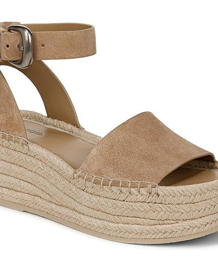 Vince Women's leather Belisa Platform Espadrille Sandal  9.5 tan new