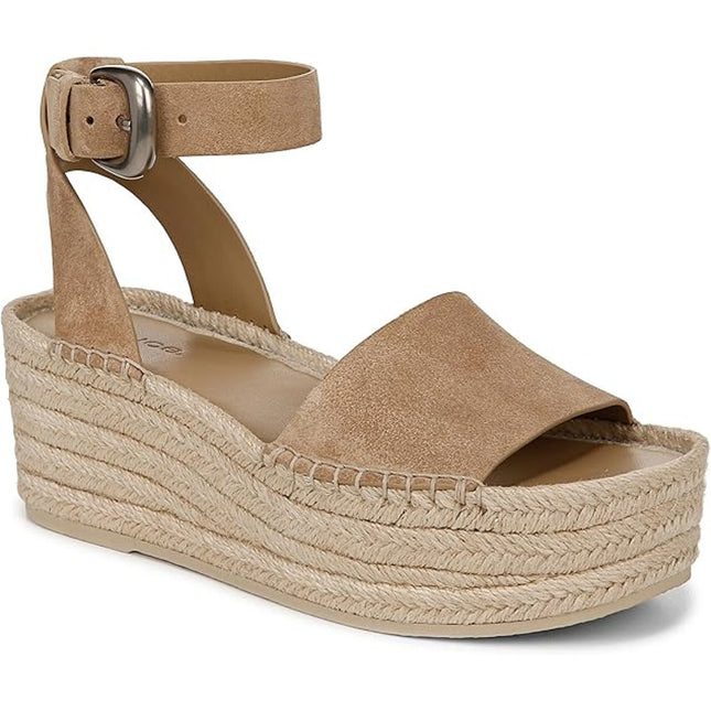 Vince Women's leather Belisa Platform Espadrille Sandal  9.5 tan new