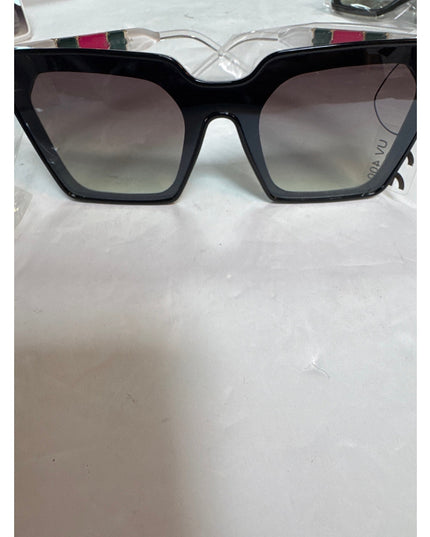 Women's Luxury Striped Red Green Fashion Sunglasses UV400  Lens mid tint