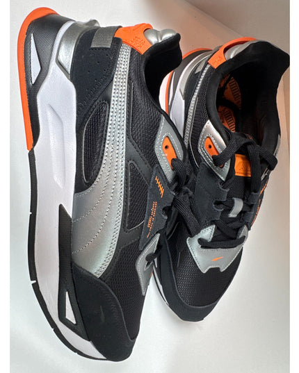 Puma Mirage Sport Hacked Lines Black Orange Metallic Mens 11.5 Running Shoe