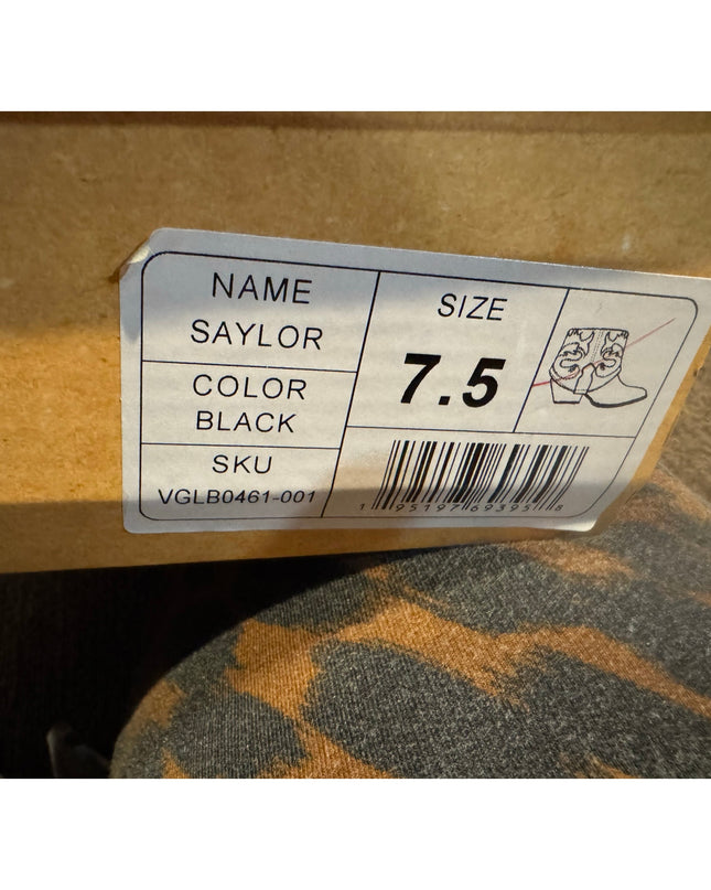 Very G Saylor Women's Black Western Fashion Bootie Size 7.5M New