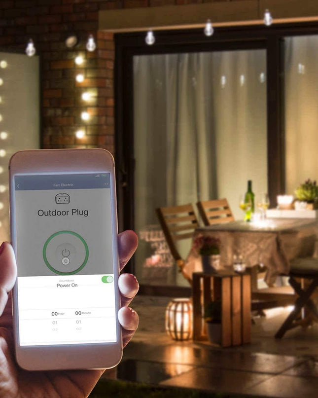 Feit Dual Outlet Outdoor Smart Plug WiFi 2-Pack Alexa Google SIRI