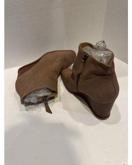 NYDJ Joan Women Mink Leather Wedge Bootie Size 9.5M Store Display