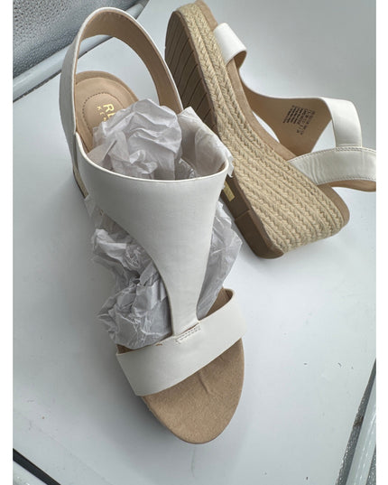 Kenneth Cole REACTION Women's Card T-strap Wedge White size 7.5 M