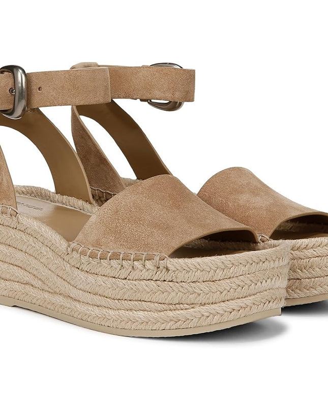 Vince Women's leather Belisa Platform Espadrille Sandal  9.5 tan new