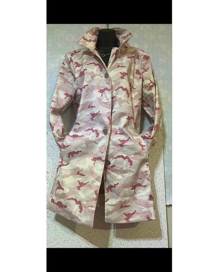 Dennis Basso Women Rose Camo Water Resistant Rain Jacket XL New