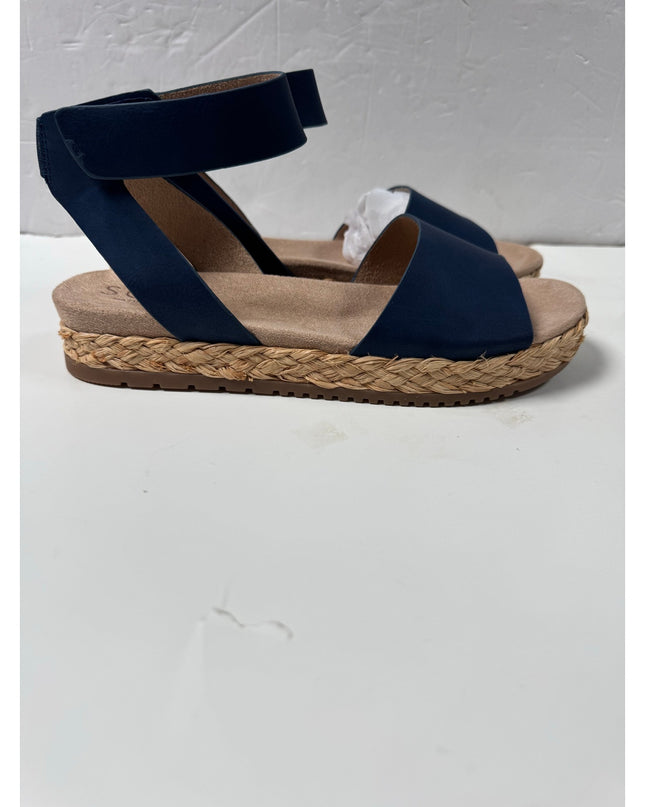 SOUL Naturalizer Womens Deara Platform Flat Sandals - 9.5 Medium  blue new
