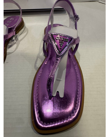 Guess Womens Rainey Faux Leather Logo T-Strap Sandals 9.5 M dark pink 650 new
