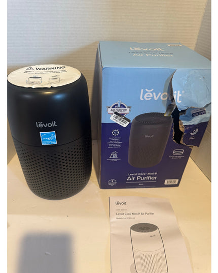 Levoit Core Mini-P Air Purifier Black HEPA Compact Bedroom NIB distressed box