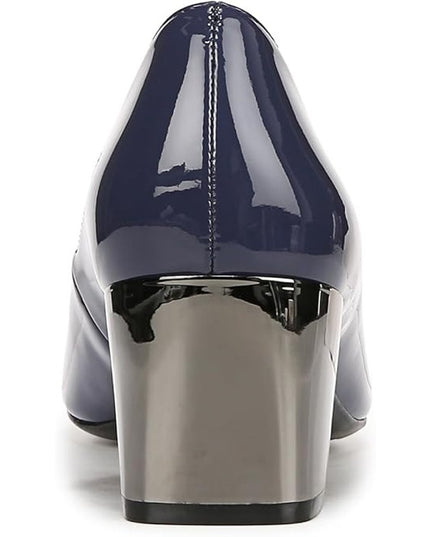 Naturalizer Karina Blue Patent Block Heel Square Toe Pump 8.5W