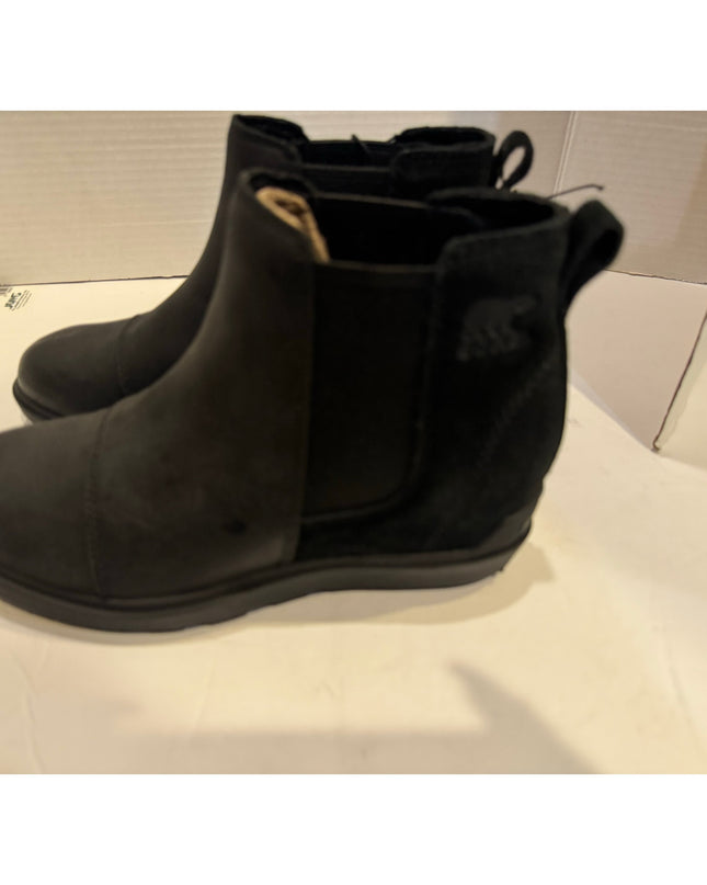 SOREL Evie Zip Women's Black Waterproof Leather Bootie 6.5 New