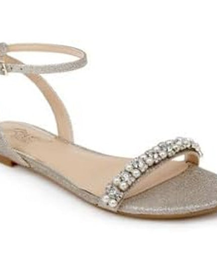 Badgley Mischka Daria Women's Silver Heeled flat Sandal 8.5M NWT