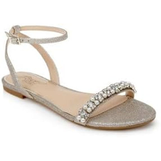 Badgley Mischka Daria Women's Silver Heeled flat Sandal 8.5M NWT