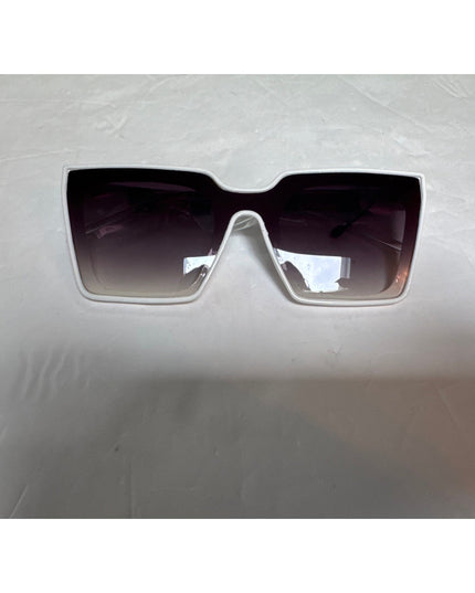 UV 400 ProtectionTrendy Luxury Side Striped Square Sunglasses White