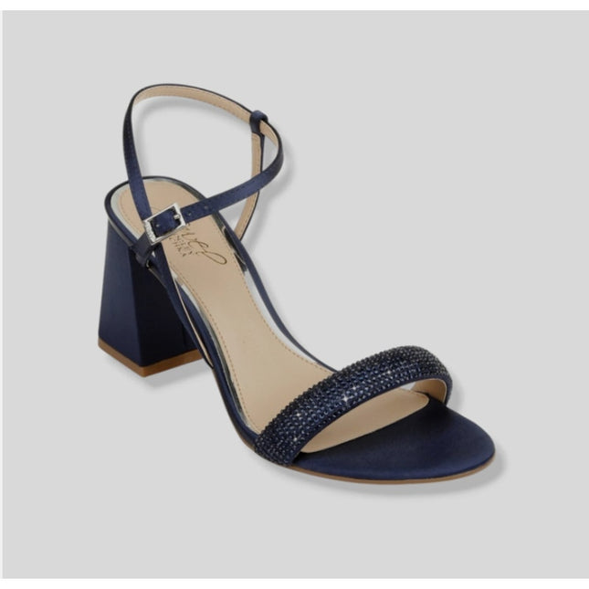 Jewel Badgley Mischka Earlene Navy Blue Sandals Women's Size 7 New