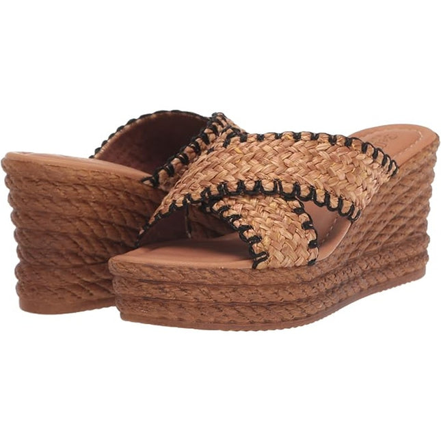 Bella Vita Geo-Italy Women's Tan Made in Italy Wedge Size 12 New