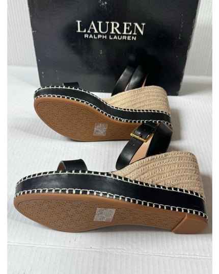 Lauren Ralph Lauren Hilarie Black Espadrille Sandal 10B NWT