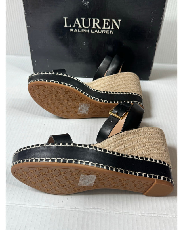 Lauren Ralph Lauren Hilarie Black Espadrille Sandal 10B NWT