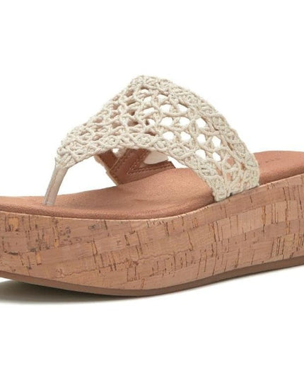 Lucky Brand Jaslene Women's Tan Platform Thong Sandal 9.5M NWOB