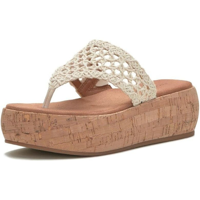 Lucky Brand Jaslene Women's Tan Platform Thong Sandal 9.5M NWOB