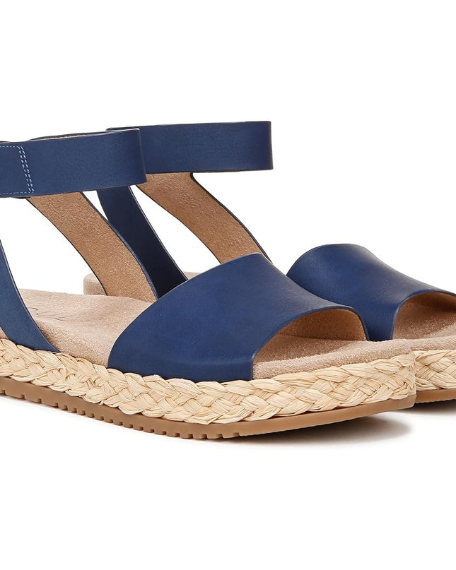 SOUL Naturalizer Womens Deara Platform Flat Sandals - 9.5 Medium  blue new