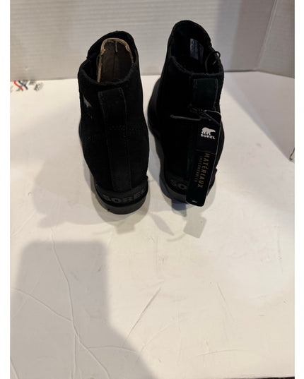SOREL Evie Zip Women's Black Waterproof Leather Bootie 6.5 New