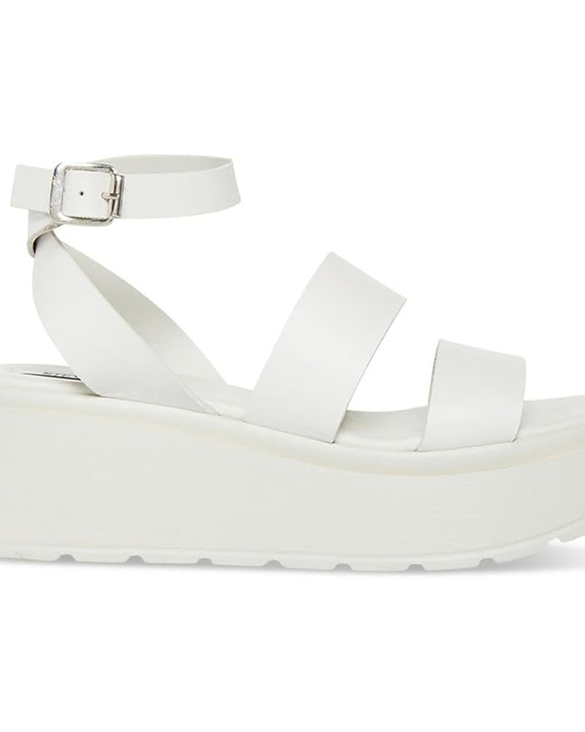 Steve Madden Women's Tenysi Leather Strappy Sandal Size 10 White New