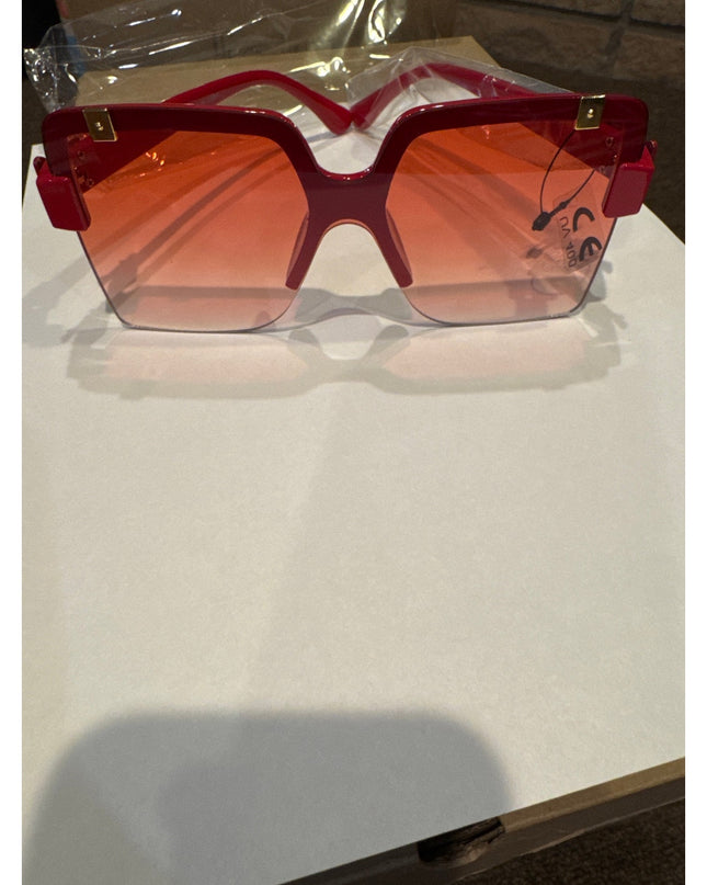 Women's RED Fashion Shield Sunglasses UV400 Protection NewRed