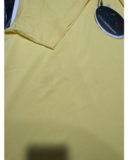 Greg Norman Freedom Micro Pique Men's Yellow Golf Polo Medium New