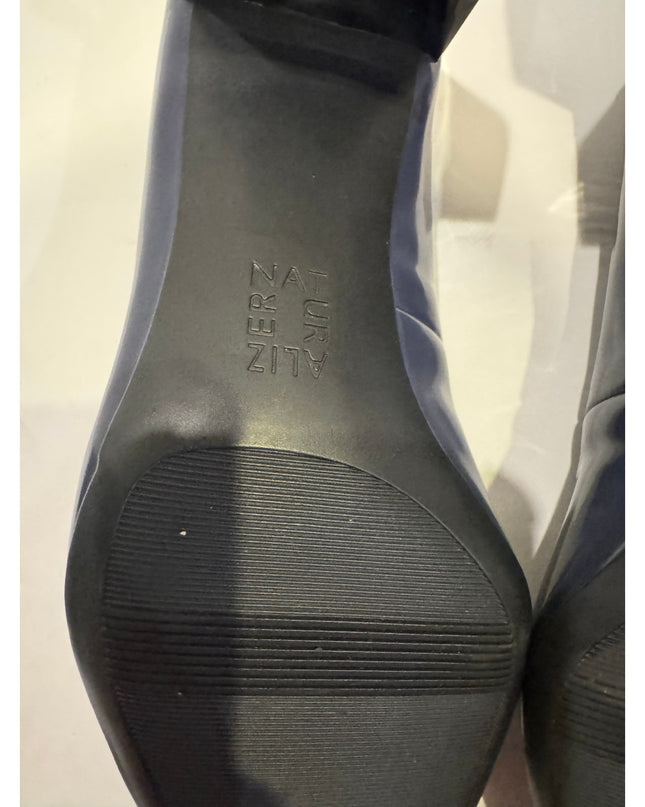 Naturalizer Karina Blue Patent Block Heel Square Toe Pump 8.5W