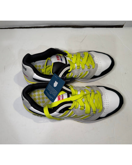 K-Swiss Rannell Men's White Black Gray Neon Sneaker Size 8.5 NWOB