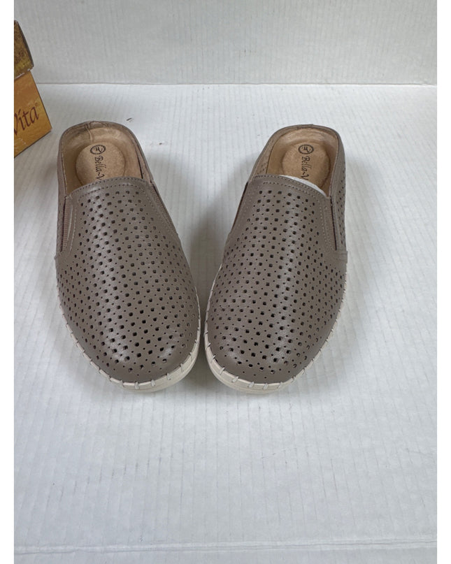 Bella Vita Refresh Women's Natural Leather Laser Cut Mule 7M New
