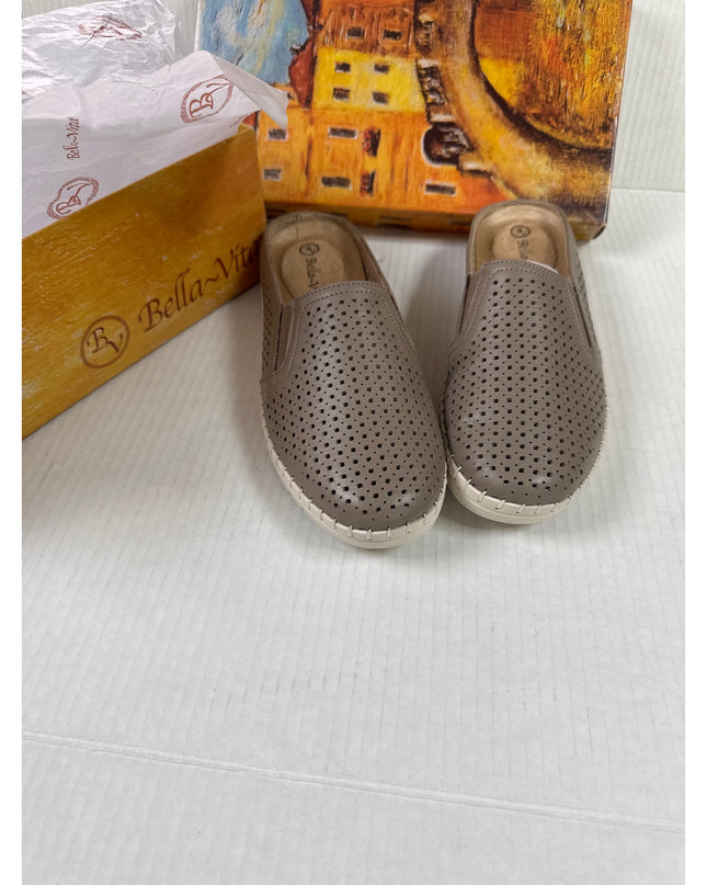 Bella Vita Refresh Women's Natural Leather Laser Cut Mule 7M New