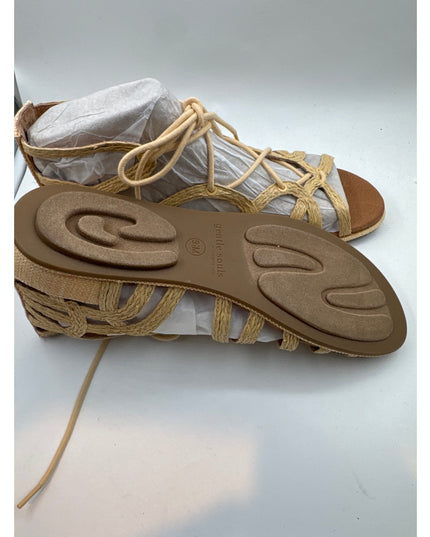 Gentle Souls Break My Heart Gladiator Sandals Natural Raffia Women's 9.5
