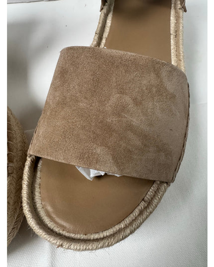 Vince Women's leather Belisa Platform Espadrille Sandal  9.5 tan new