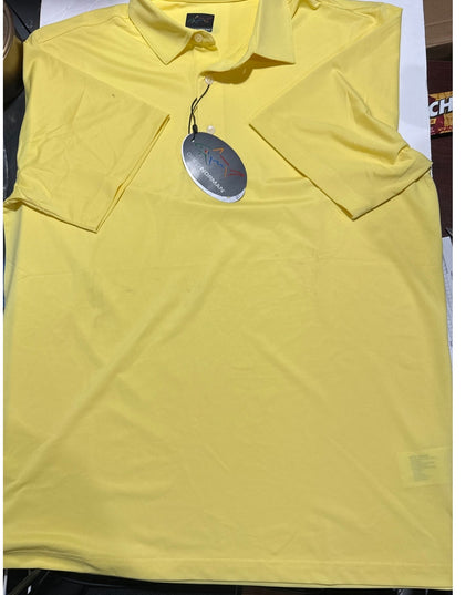 Greg Norman Freedom Micro Pique Men's Yellow Golf Polo Medium New