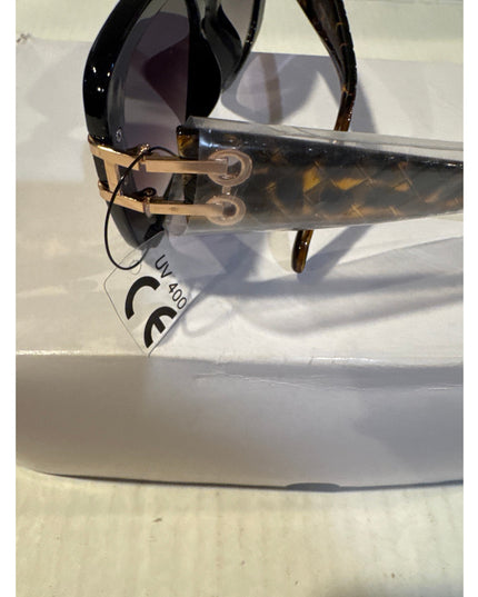 SUNGLASSES HIGH FASHION Tortoiseshell TEXTURED LINKED TEMPLES UV 400 Protection