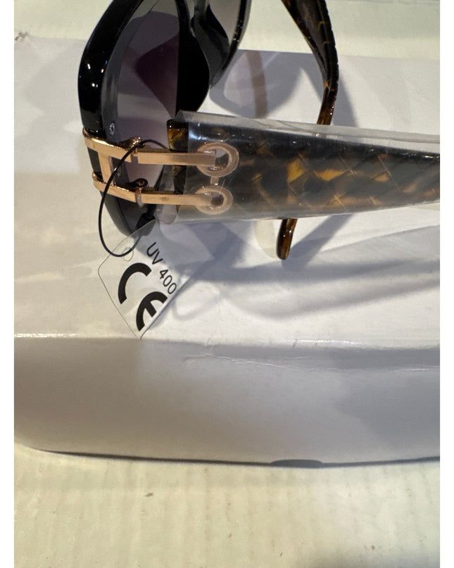 SUNGLASSES HIGH FASHION Tortoiseshell TEXTURED LINKED TEMPLES UV 400 Protection