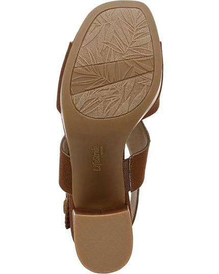 LifeStride Audra Strappy Sandals Fawn Brown Microsuede Women's Size 8 New