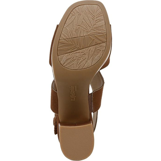 LifeStride Audra Strappy Sandals Fawn Brown Microsuede Women's Size 8 New