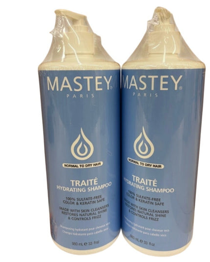 2 Bottles of Mastey Traite Hydrating Shampoo 33 Oz Each, Sulfate Free Shampoo new