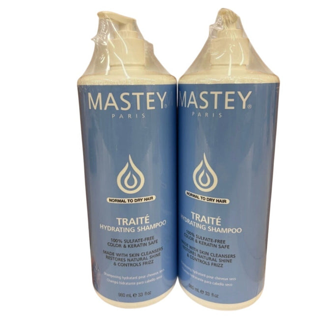 2 Bottles of Mastey Traite Hydrating Shampoo 33 Oz Each, Sulfate Free Shampoo new