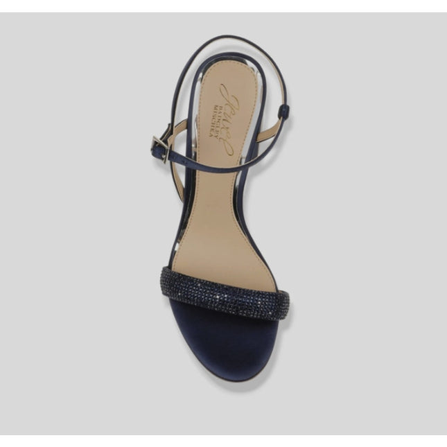 Jewel Badgley Mischka Earlene Navy Blue Sandals Women's Size 7 New