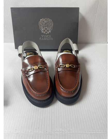 Vince Camuto Torrie Women's Brown Platform Slingback Loafer Flat 9